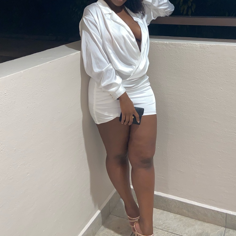 White Satin Mini Dress